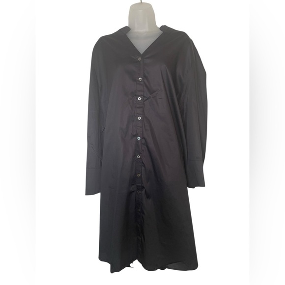 Harshman Black Cotton Button Down Tunic Dress 3X NWT - Picture 2 of 6